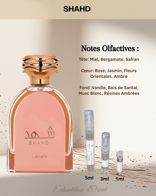 Shahd Eau Parfum Sample from Lattafa Perfumes