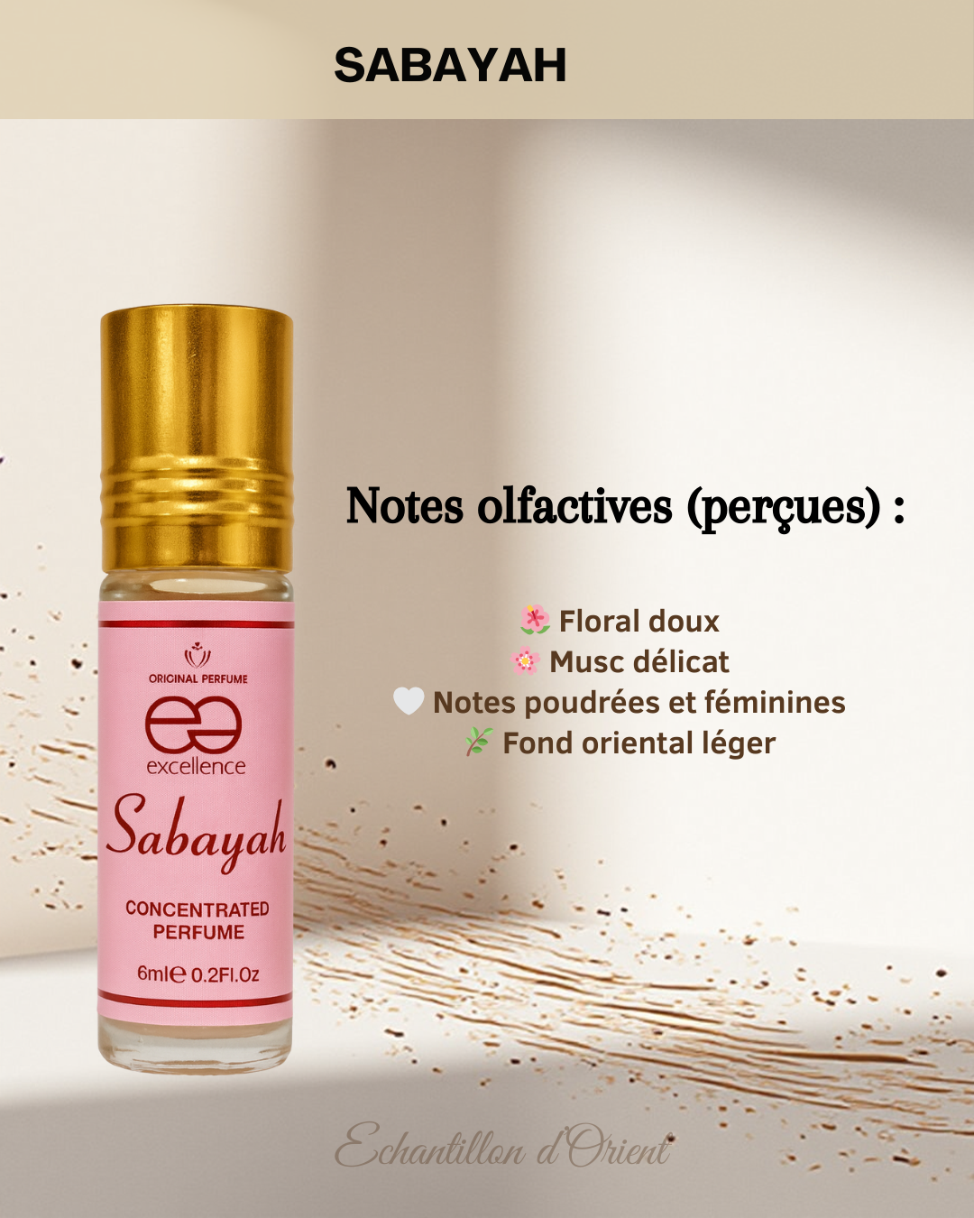 Aceite de perfume concentrado SABAYAH 6 ml Excellence