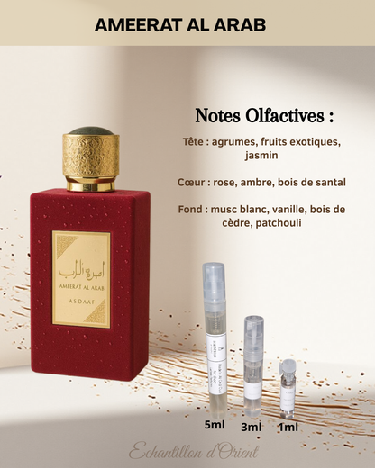 Echantillon Ameerat Al Arab Eau Parfum de Lattafa Perfumes