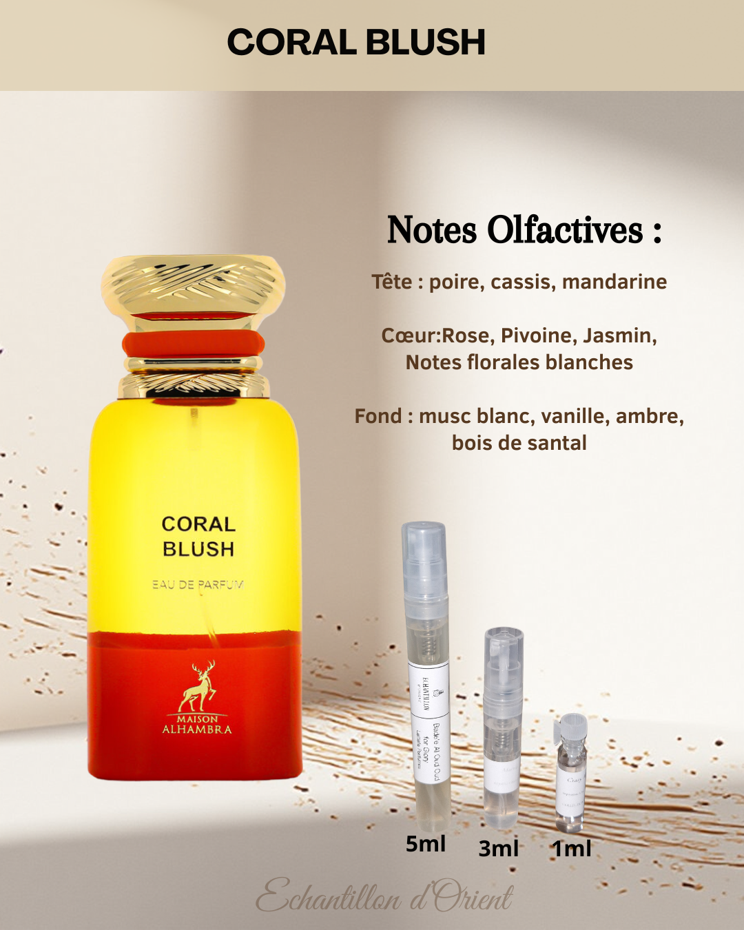 Echantillon Coral Blush Eau Parfum de Maison Alhambra