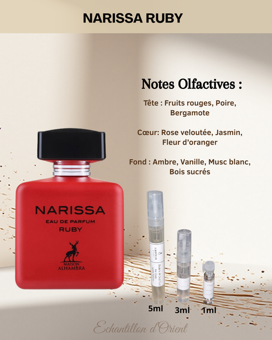 Echantillon Narissa Ruby Eau Parfum de Maison Alhambra
