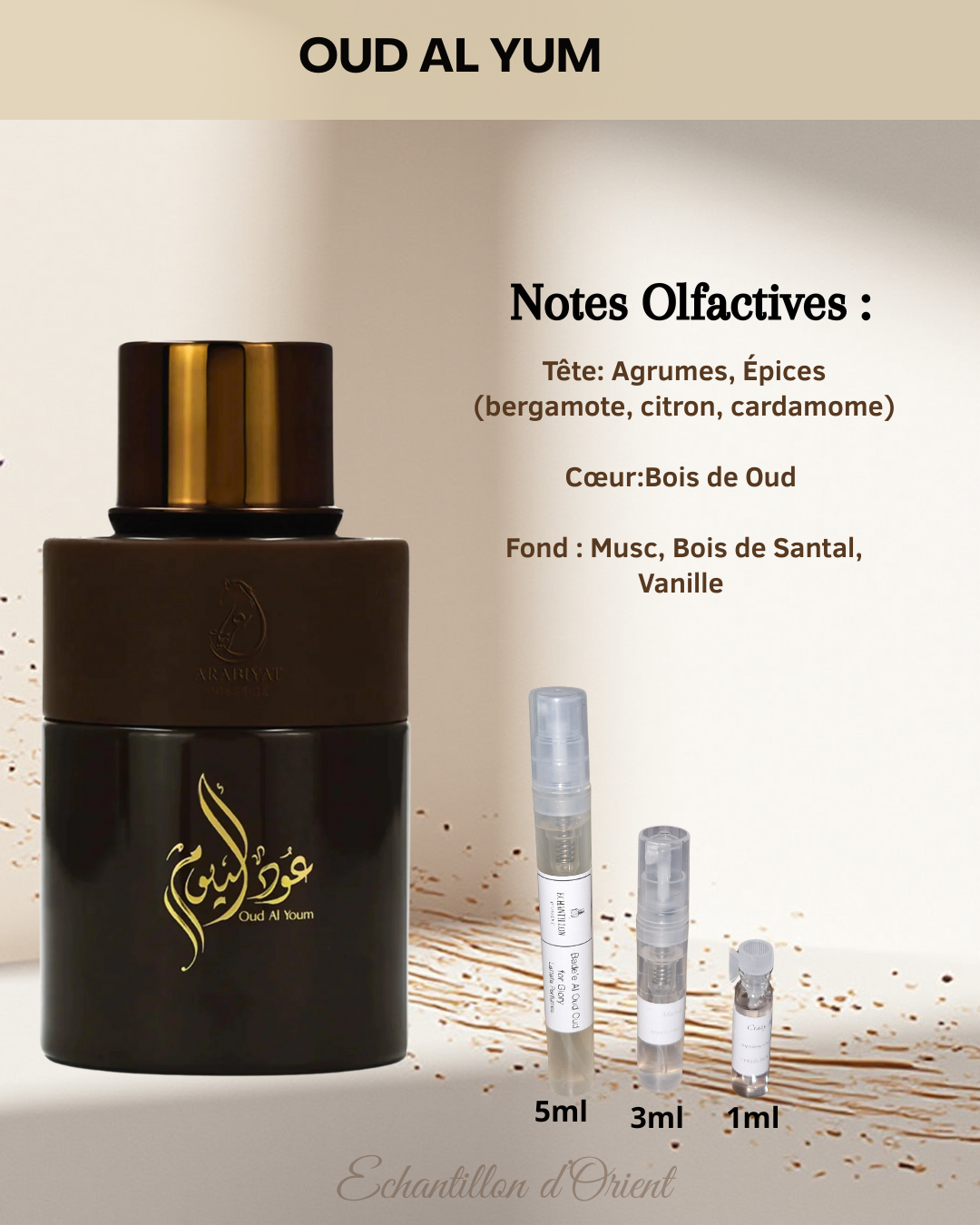 Echantillon Oud Al Youm Eau Parfum de Arabiyat Prestige