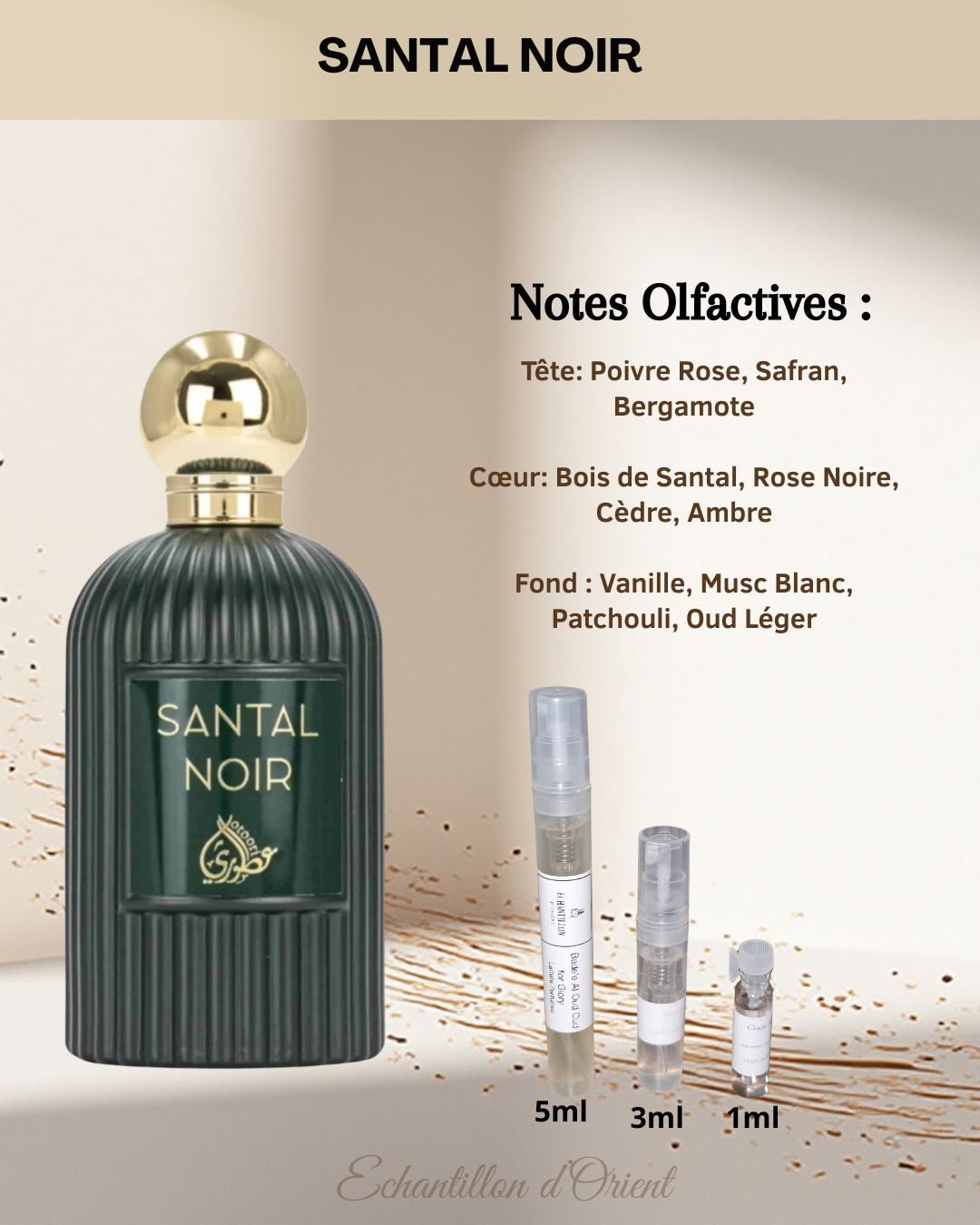 Echantillon Santal Noir Eau de Parfum de My Perfumes