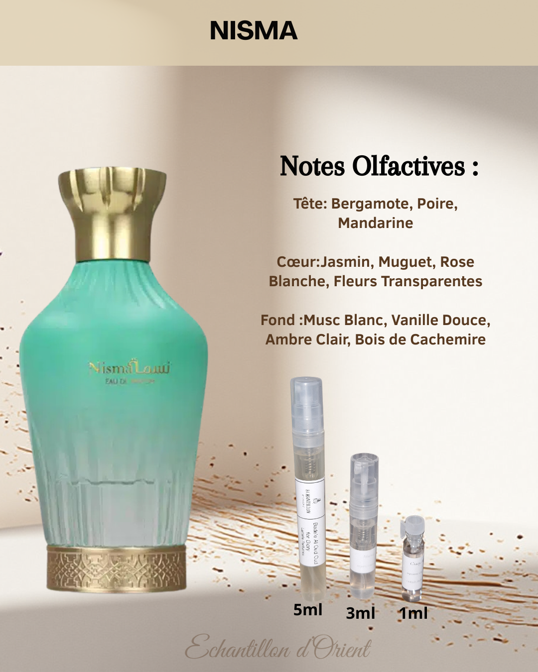 Echantillon Nisma Eau Parfum de Arabiyat Prestige