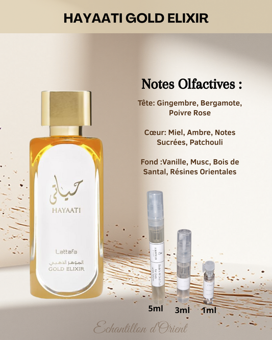 Hayaati Gold Elixir Eau de Parfum sample by Lattafa Perfumes
