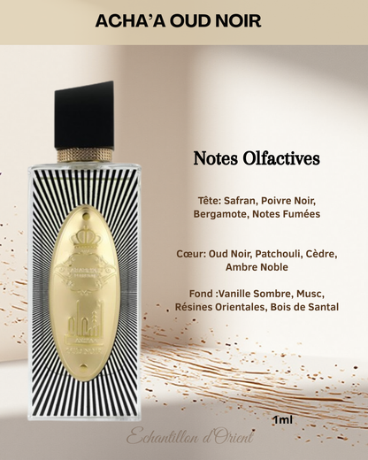 Asha'A Oud Noir Eau de Parfum muestra de 5 ml de Arabiyat Prestige