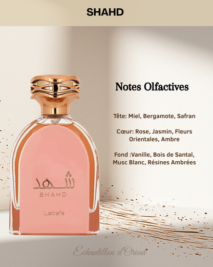 Echantillon Shahd Eau Parfum 5ml de Lattafa Perfumes