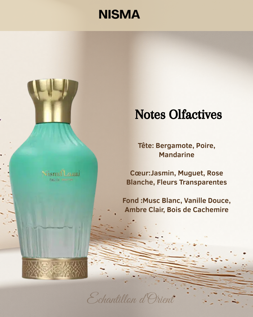 Echantillon Nisma Eau Parfum 5ml de Arabiyat Prestige