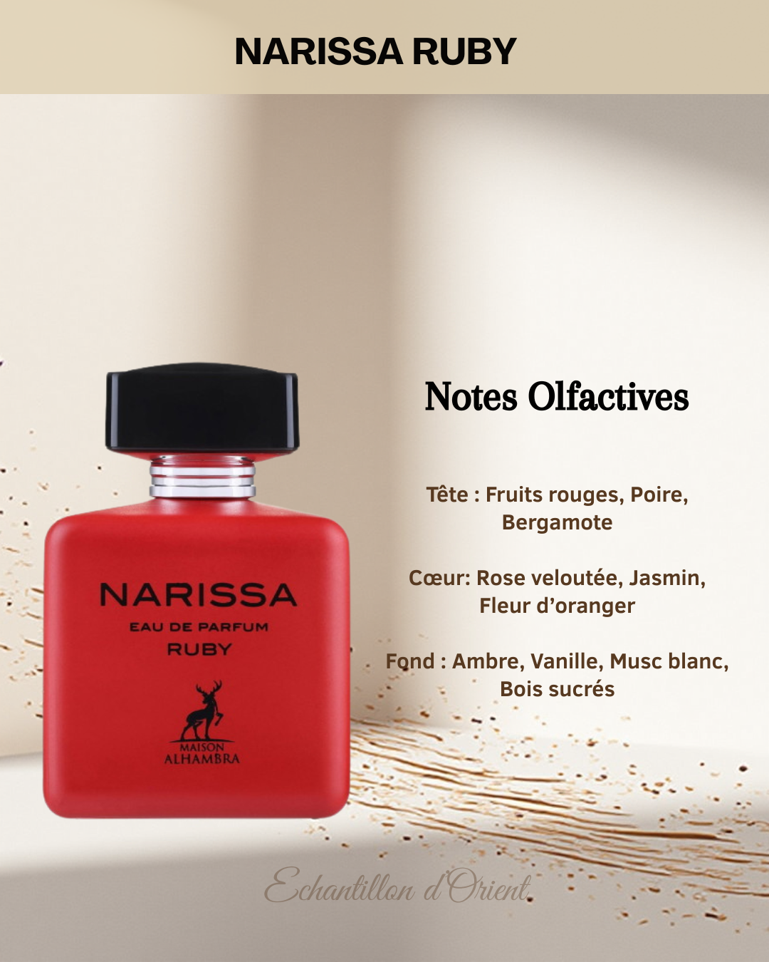 Echantillon Narissa Ruby Eau Parfum 5ml de Maison Alhambra