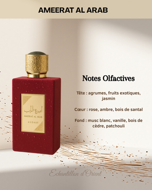 Echantillon Ameerat Al Arab Eau Parfum de Lattafa Perfumes