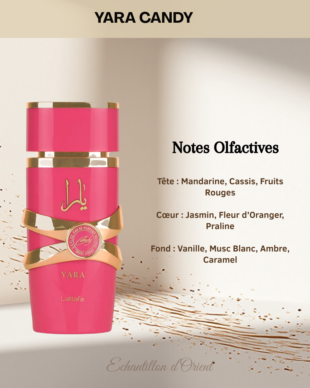 Echantillon Yara Candy Eau Parfum 5ml de Lattafa Perfumes