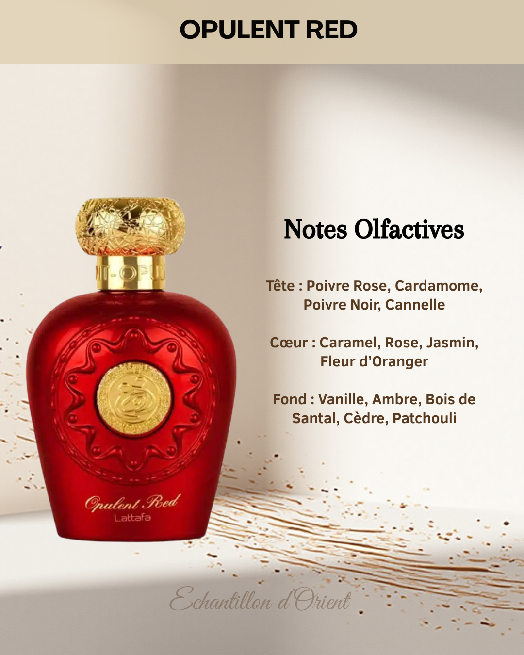 Echantillon Opulent Red Eau Parfum 5ml de Lattafa Perfumes