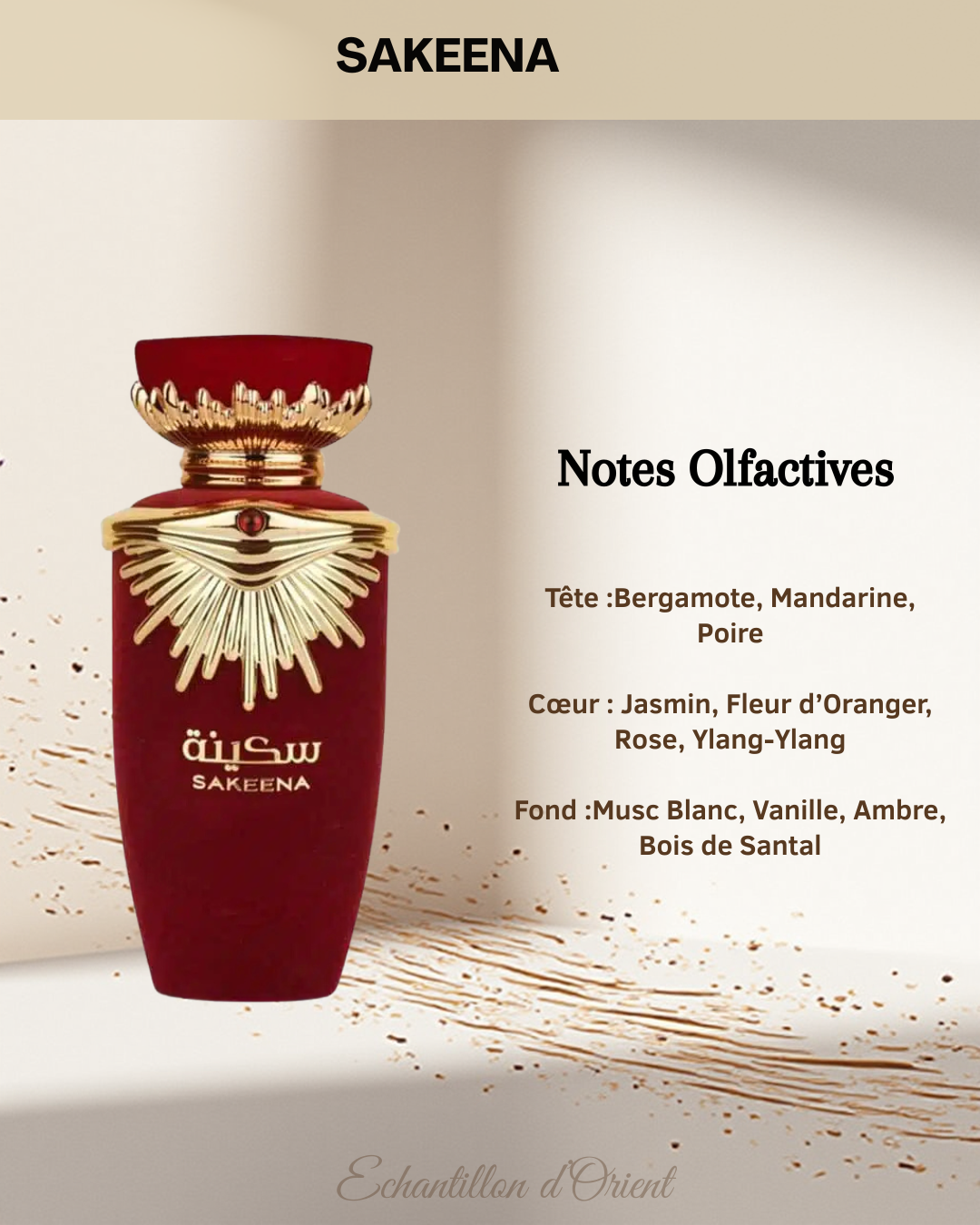 Echantillon Sakeena Eau Parfum 5ml de Lattafa Perfumes