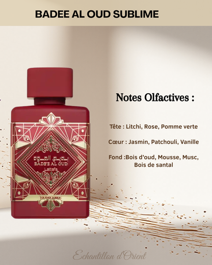 Echantillon Badee Al Oud Sublime Eau de parfum 5ml de Lattafa Perfumes
