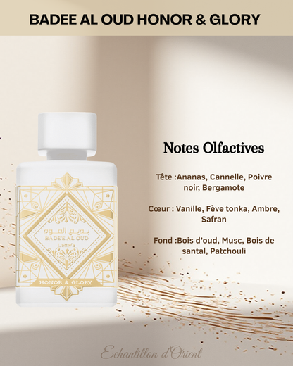 Echantillon Badee Al Oud Honor & Glory Eau de parfum 5ml de Lattafa Perfumes