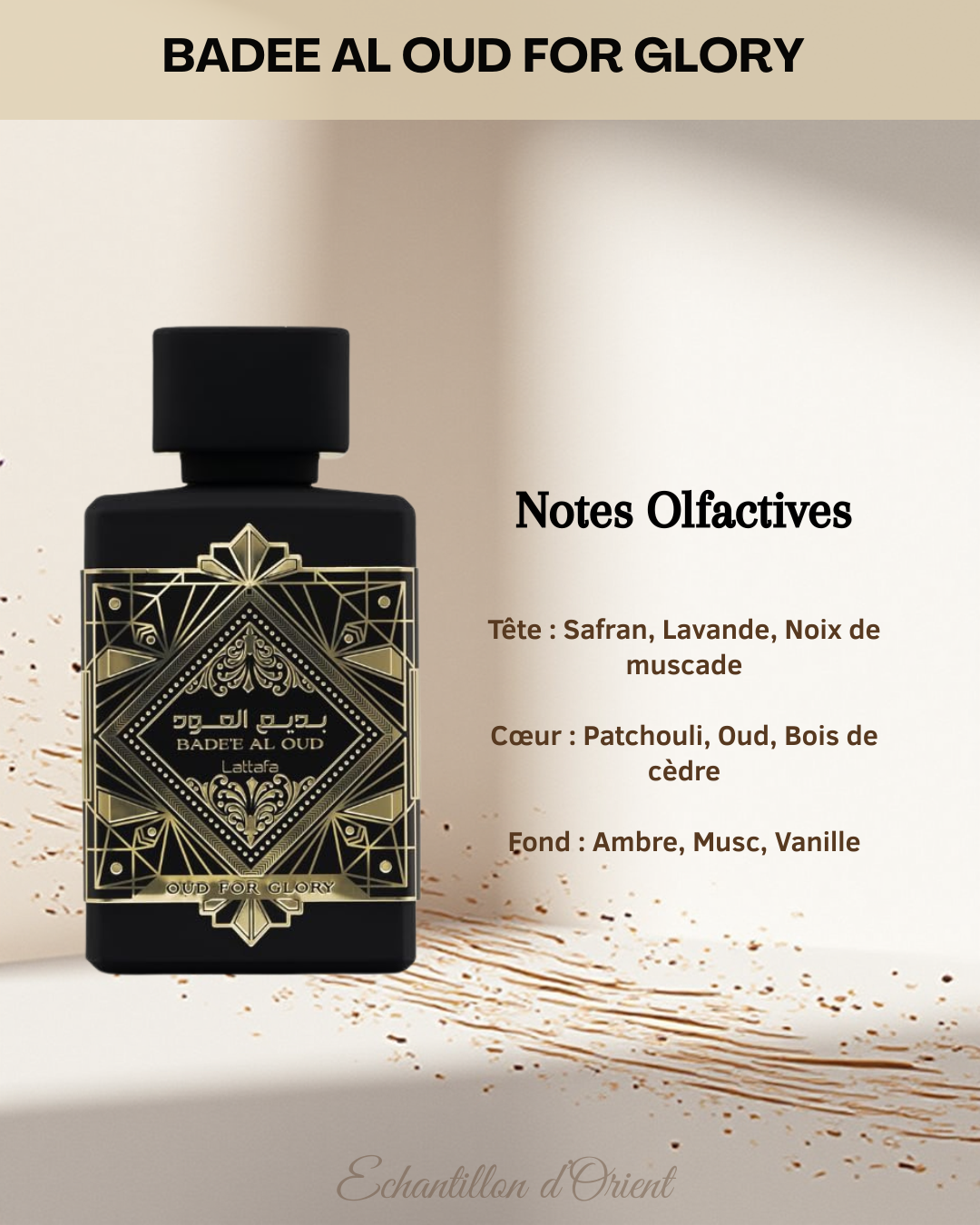 Muestra de Badee Al Oud For Glory Eau de parfum 5 ml de Lattafa Perfumes