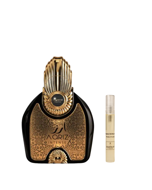 Echantillon Aariz Intense Eau Parfum de Arabiyat Prestige