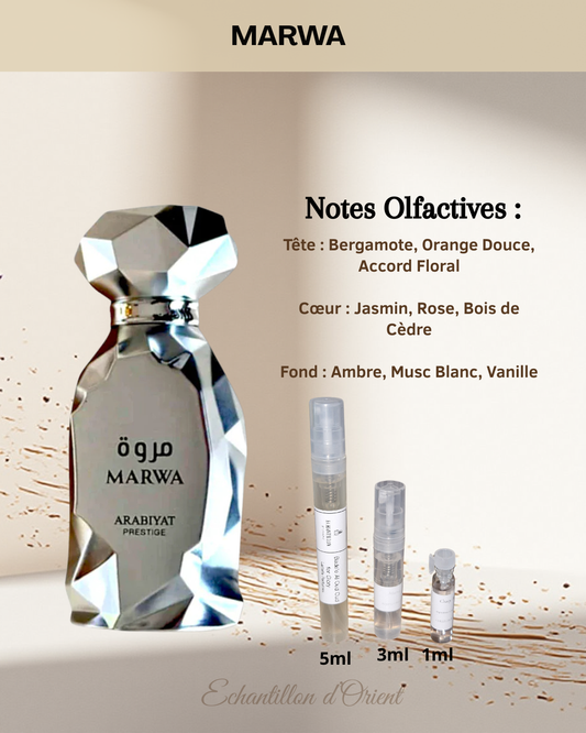 Echantillon Marwa Eau Parfum de Arabiyat Prestige