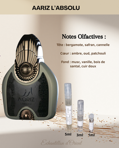 Echantillon Aariz l'Absolu Eau Parfum de Arabiyat Prestige