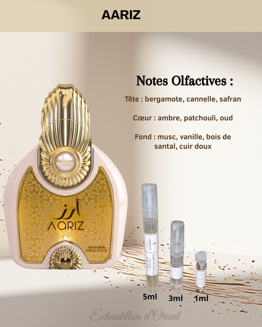 Echantillon Aariz Eau Parfum de Arabiyat Prestige