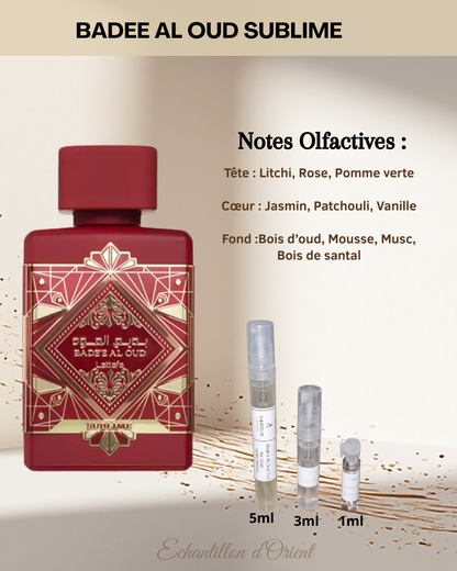 Echantillon  Badee Al Oud Sublime  Eau de parfum de Lattafa Perfumes