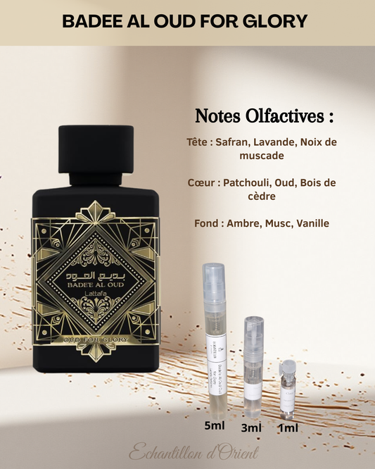 Echantillon  Badee Al Oud For Glory Eau de parfum de Lattafa Perfumes