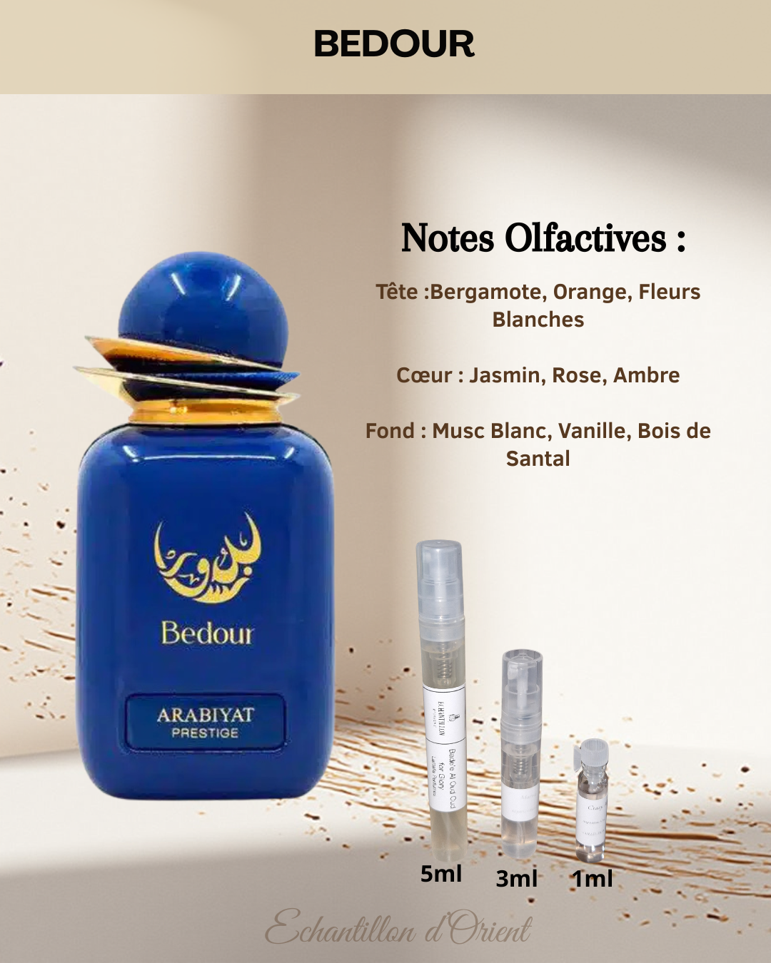 Echantillon Bedour Eau Parfum de Arabiyat Prestige