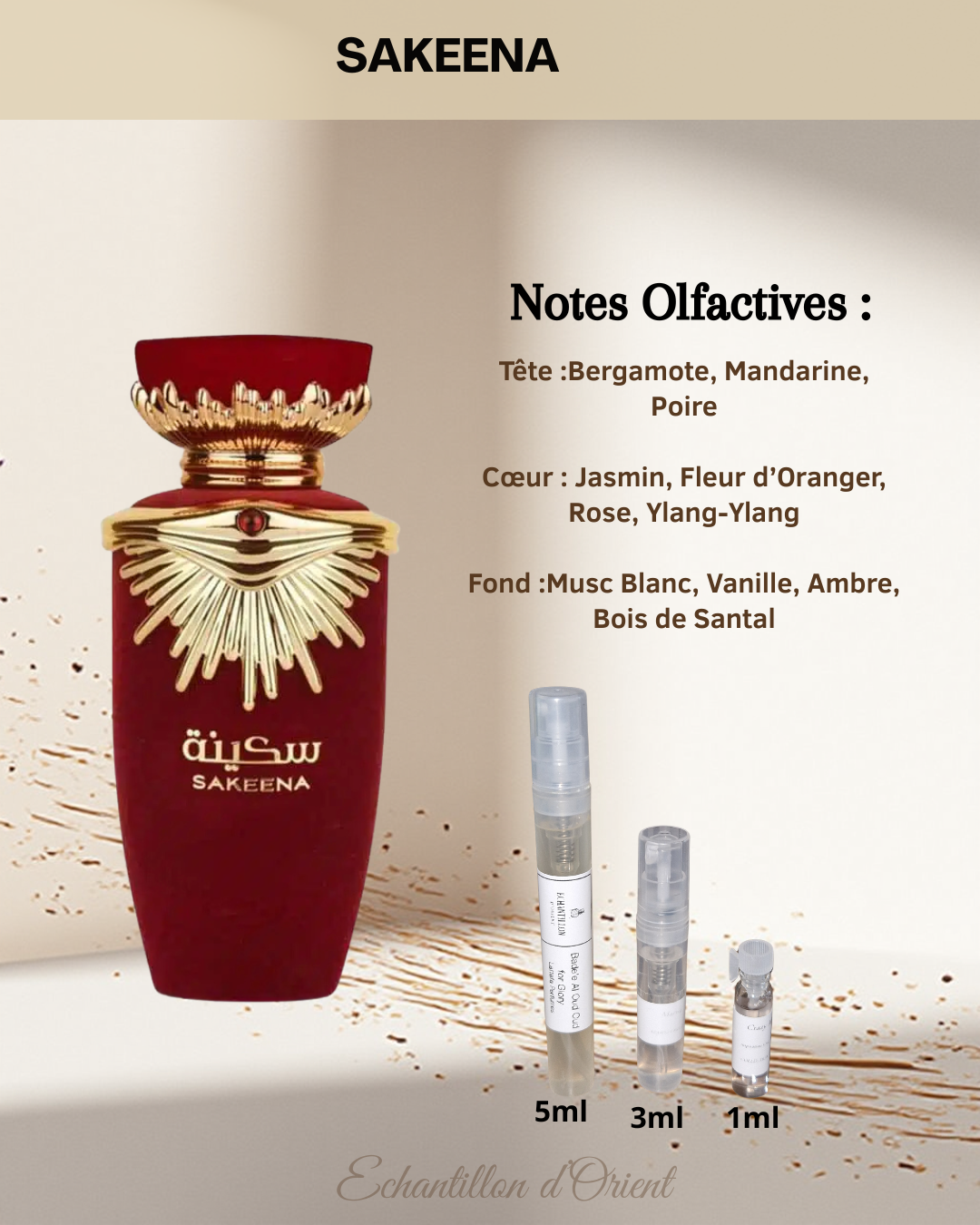 Echantillon Sakeena Eau Parfum de Lattafa Perfumes