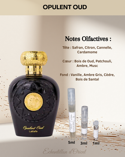 Echantillon Opulent Oud Eau Parfum de Lattafa Perfumes