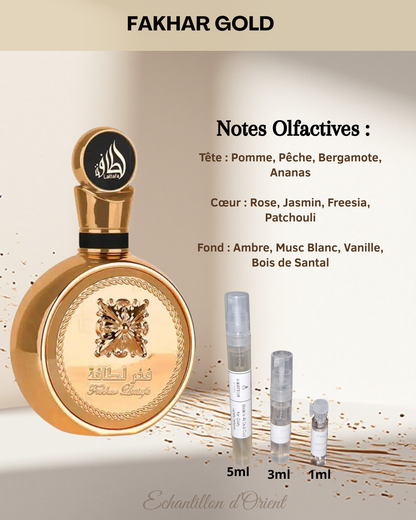 Echantillon Fakhar Gold Eau Parfum de Lattafa Perfumes